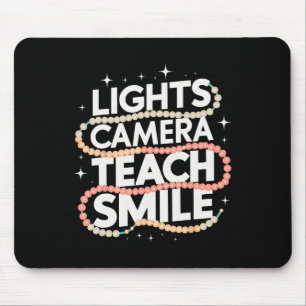 Licht Camera Leer Smile Funny Terug naar school on Muismat