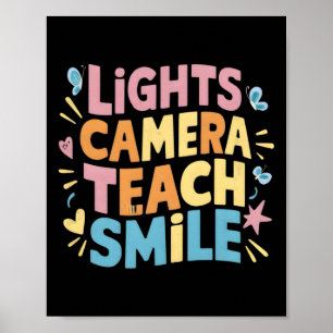 Licht Camera Leer Smile Shirt Grappig Terug Naar S Poster