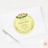 Licht crèmeproduct Etiketten gele rozen diamanten (Envelop)