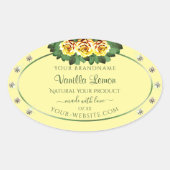 Licht crèmeproduct Etiketten gele rozen diamanten (Voorkant)