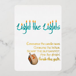 Licht de Lights Chanokah Folie Uitnodiging