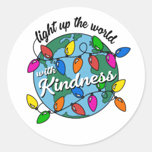 Licht de wereld in met Kindness. Ronde Sticker