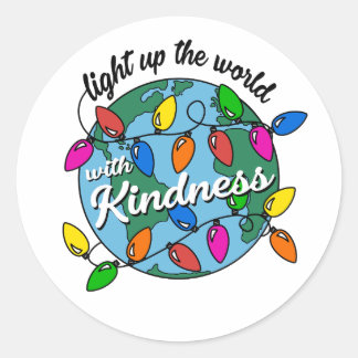 Licht de wereld in met Kindness. Ronde Sticker
