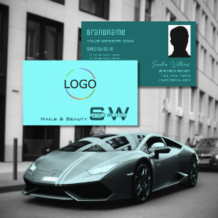 Licht Donker Blauwgroen Chic met Monogram Logo en Visitekaartje
