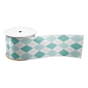 Licht donker turquoise wit argyle plaid lint