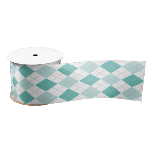 Licht donker turquoise wit argyle plaid lint (Spoel)
