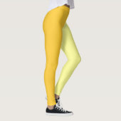 Licht donkergeel tweekleurig gesplitst half ontwer leggings (Rechts)