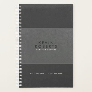 Licht & donkergrijs leder planner