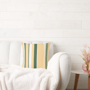 Licht donkerrode, witte beige linnen stripes kussen