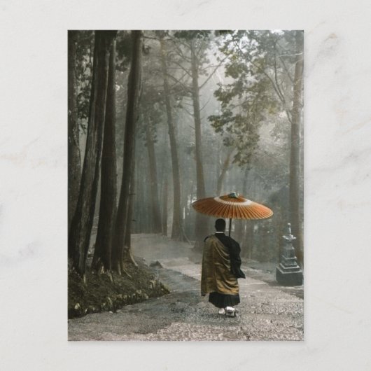 Licht doorbreekt naarmate monk de tempelstappen da briefkaart (Voorkant)