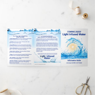 Licht doordrenkt water - drievoudige letter vouw K Drieluik Kaart