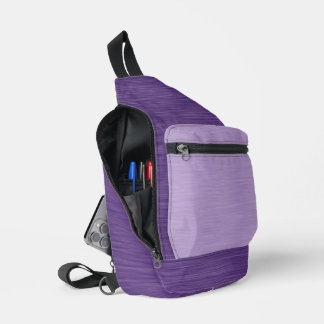 LICHT EN DONKER PAARSE GEBORSTELD METALEN LOOK TEX SLING BAG