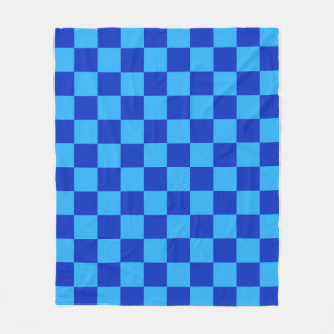 Licht en donkerblauw checker ontwerp fleece deken