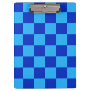 Licht en donkerblauw checker ontwerp klembord