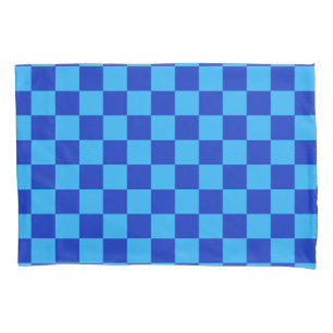 Licht en donkerblauw checker ontwerp kussensloop