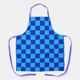 Licht en donkerblauw checker ontwerp schort