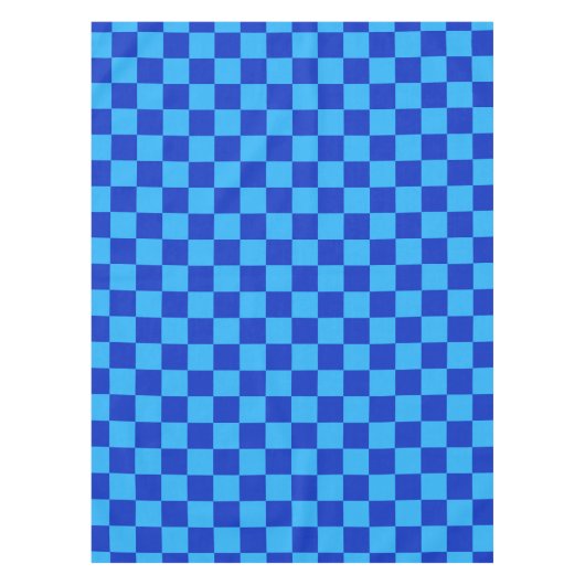Licht en donkerblauw checker ontwerp tafelkleed (Voorkant)