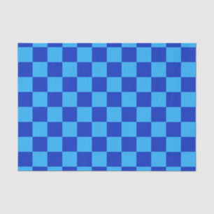 Licht en donkerblauw checker ontwerp tissuepapier
