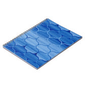 Licht en donkerblauw gekleurd Ogee-ontwerp Notitieboek (Linkerzijde)