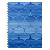Licht en donkerblauw gekleurd Ogee-ontwerp Notitieboek (Voorkant)