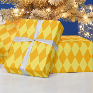 Licht en donkergeel Harlekijn diamanten ruitjes  Cadeaupapier