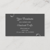 Licht en donkergrijs ornamentaal vierkant visitekaartje (Achterkant)