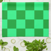 Licht en donkergroen checker ontwerp theedoek (Gevouwen)