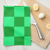 Licht en donkergroen checker ontwerp theedoek (Quarter Fold)