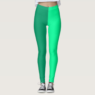 Licht en donkergroen tweekleurig splitsen leggings