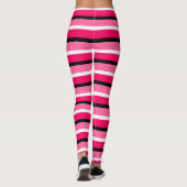 Licht en donkerroze strepenpatroon leggings (Achterkant)
