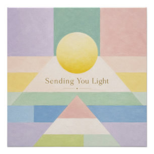 Licht en Geometrische Pastel Inspiratie Sturen Perfect Poster