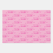 Licht en Heet Roze Happy Sweet 16 Schattigee Boog Inpakpapier Vel (Voorkant)