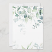 Licht en luchtig Eucalyptus groen bruiloft Kaart (Achterkant)