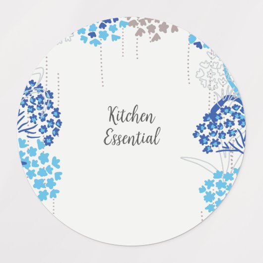 Licht en luchtig Hydrangea bloemenpatroon Labels (Design 2)