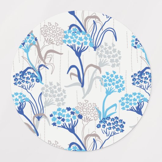 Licht en luchtig Hydrangea bloemenpatroon Labels (Design 1)