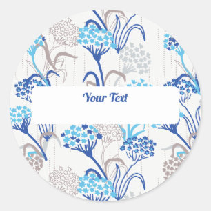 Licht en luchtig Hydrangea bloemenpatroon Ronde Sticker
