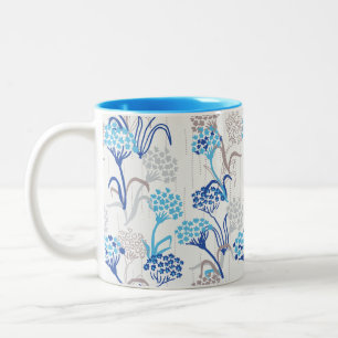 Licht en luchtig Hydrangea bloemenpatroon Tweekleurige Koffiemok
