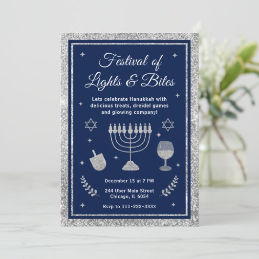 Licht- en Smaakfestival Hanukkah-feest Kaart (Staand voorkant)