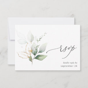 Licht Eucalyptus Glow Gold met Meal RSVP Card 2