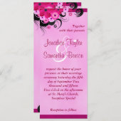 Licht Fuchsia Bloemen 4" x 9.25" Bruiloft uitnodig Kaart (Voorkant / Achterkant)