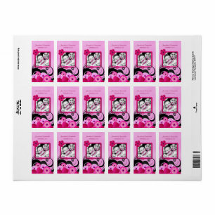 Licht Fuchsia Bloemen Bruiloft Foto Favoriet Label