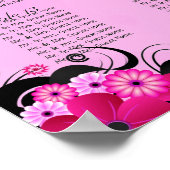 Licht Fuschia 15 Bruiloft Tafel Zitkaarten Poster (Hoek)
