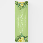 Licht geel en Bleek groen Roos Spandoek (Verticaal)