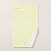 Licht geel en wit Controlerend Patroon Handdoek (Handdoek)