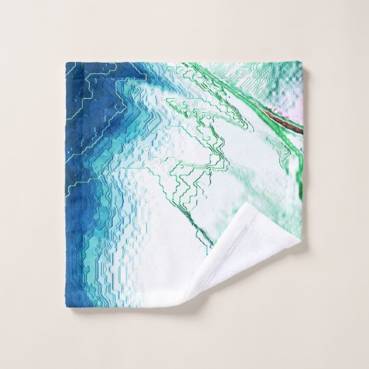 Licht gekleurd van metaal, groen tot blauw bad handdoek (Wasdoekje)