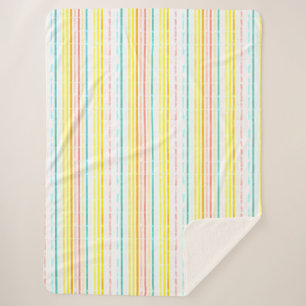 Licht gekleurde strepen ontwerp sherpa deken