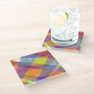 Licht Geometrisch - Glas Coaster Glazen Onderzetter