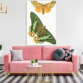 Licht geordende vlinderschildering canvas afdruk (Insitu (Woonkamer))