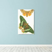 Licht geordende vlinderschildering canvas afdruk (Insitu (Houten vloer))