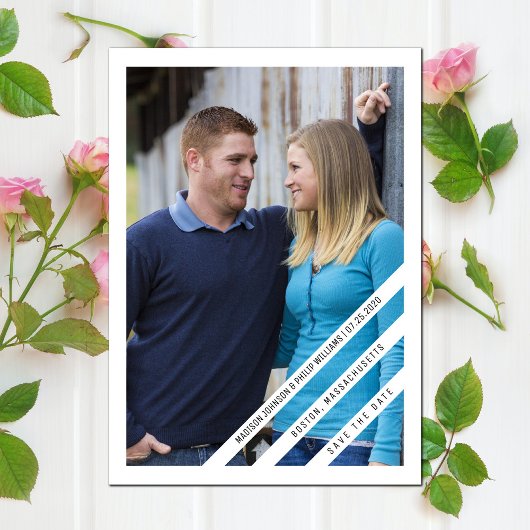 Licht gepantserde Foto sparen de Datum | wit Save The Date